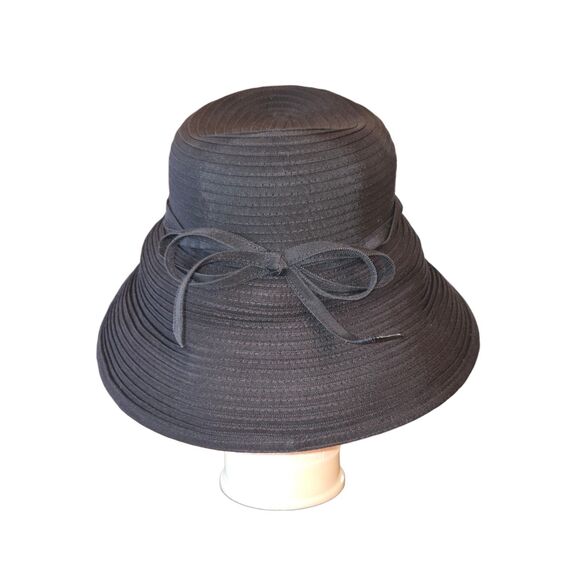 Eric Javits VTG Black Squishee Sun Hat Packable SPF 50+ Repells Water Twist Band main image 6